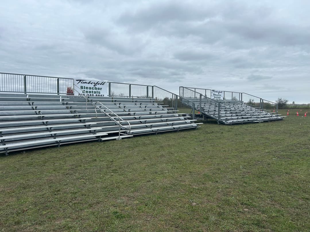 Bleachers beside a sports field
