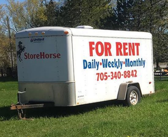 Driveway pod used for temporary on-site storage