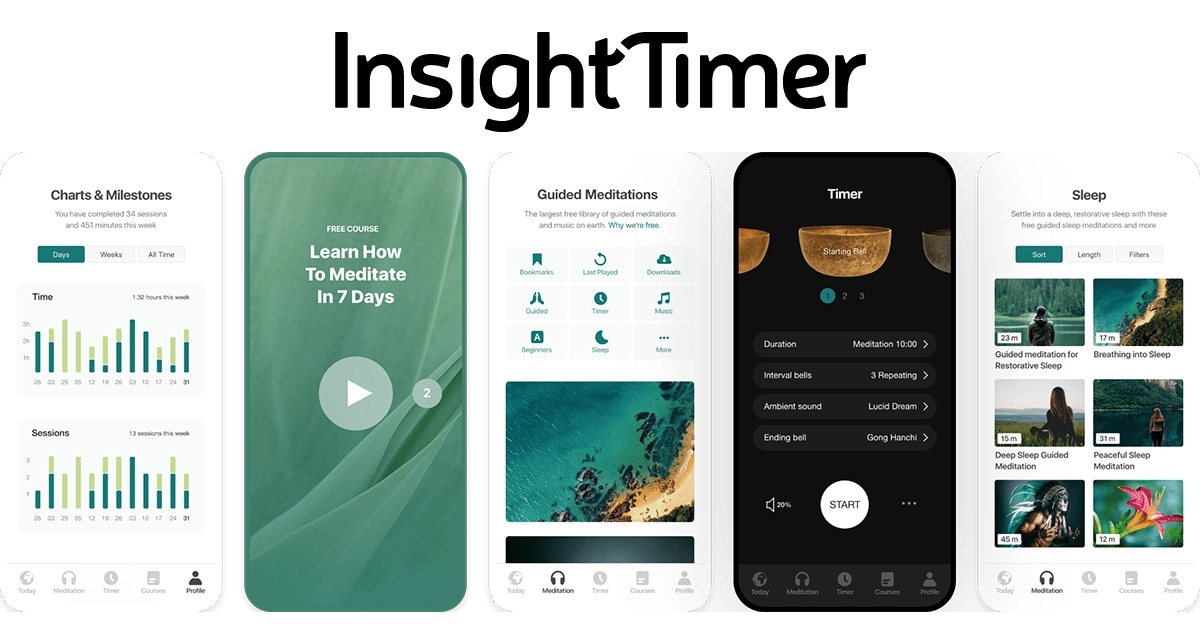 Insight Timer #1 app for sleep, anxiety and stress.