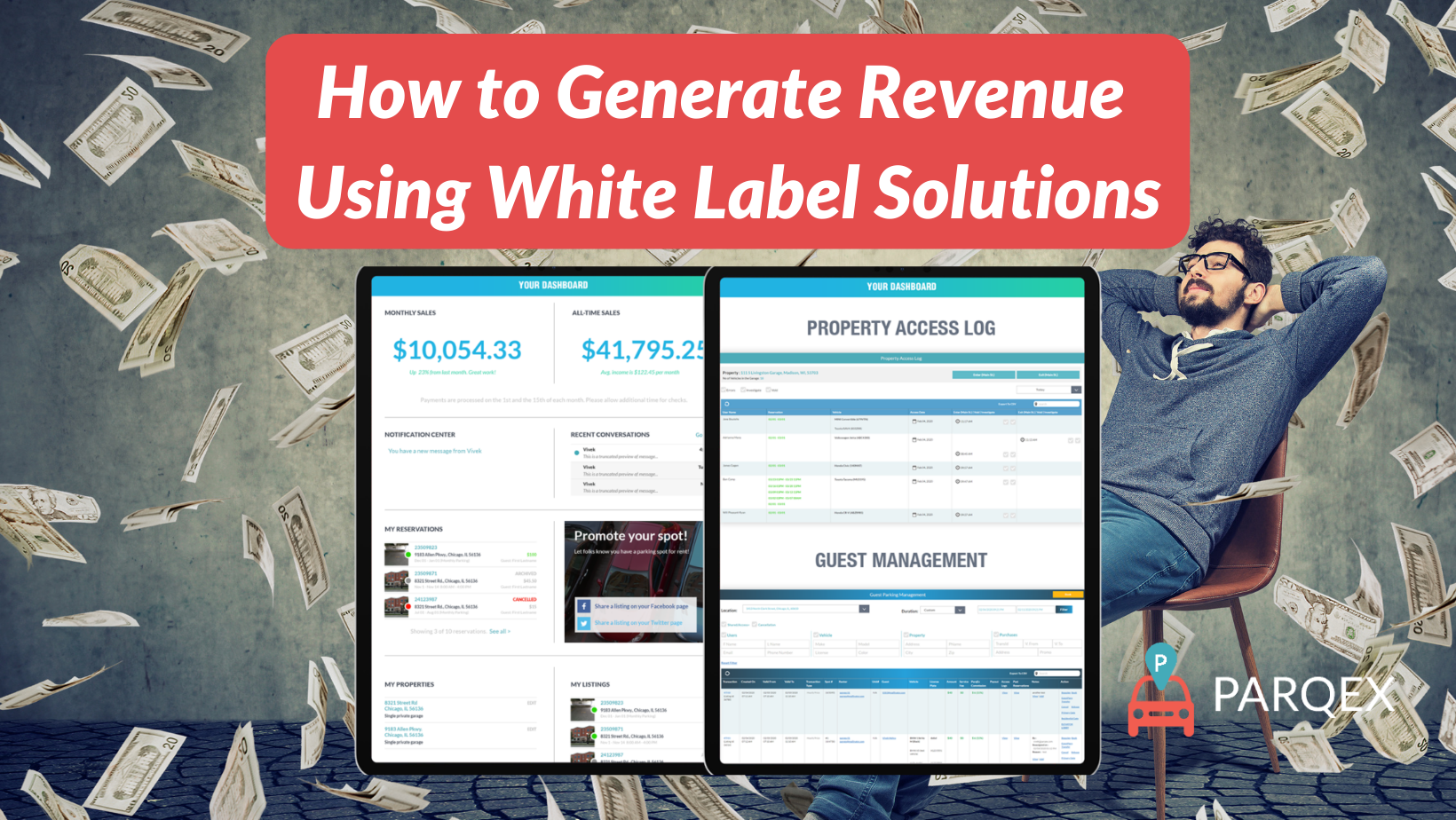 How To Generate Revenue Using White Label Solutions demonstrating ParqEx's smart parking technology in action.