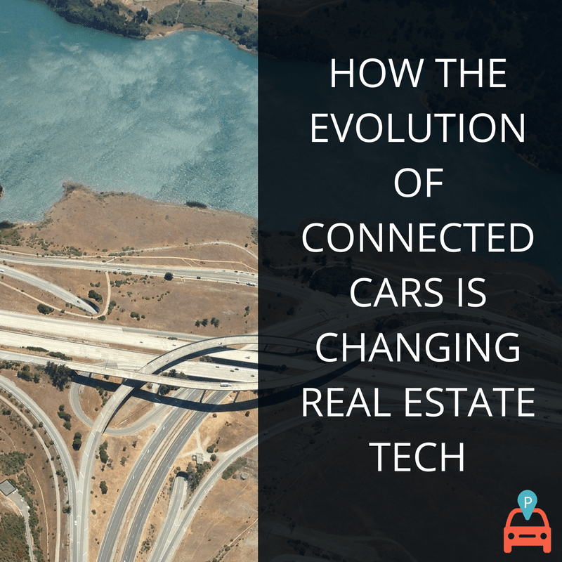 How The Evolution Of Connected Cars Is Changing Real Estate Tech demonstrating ParqEx's smart parking technology in action.