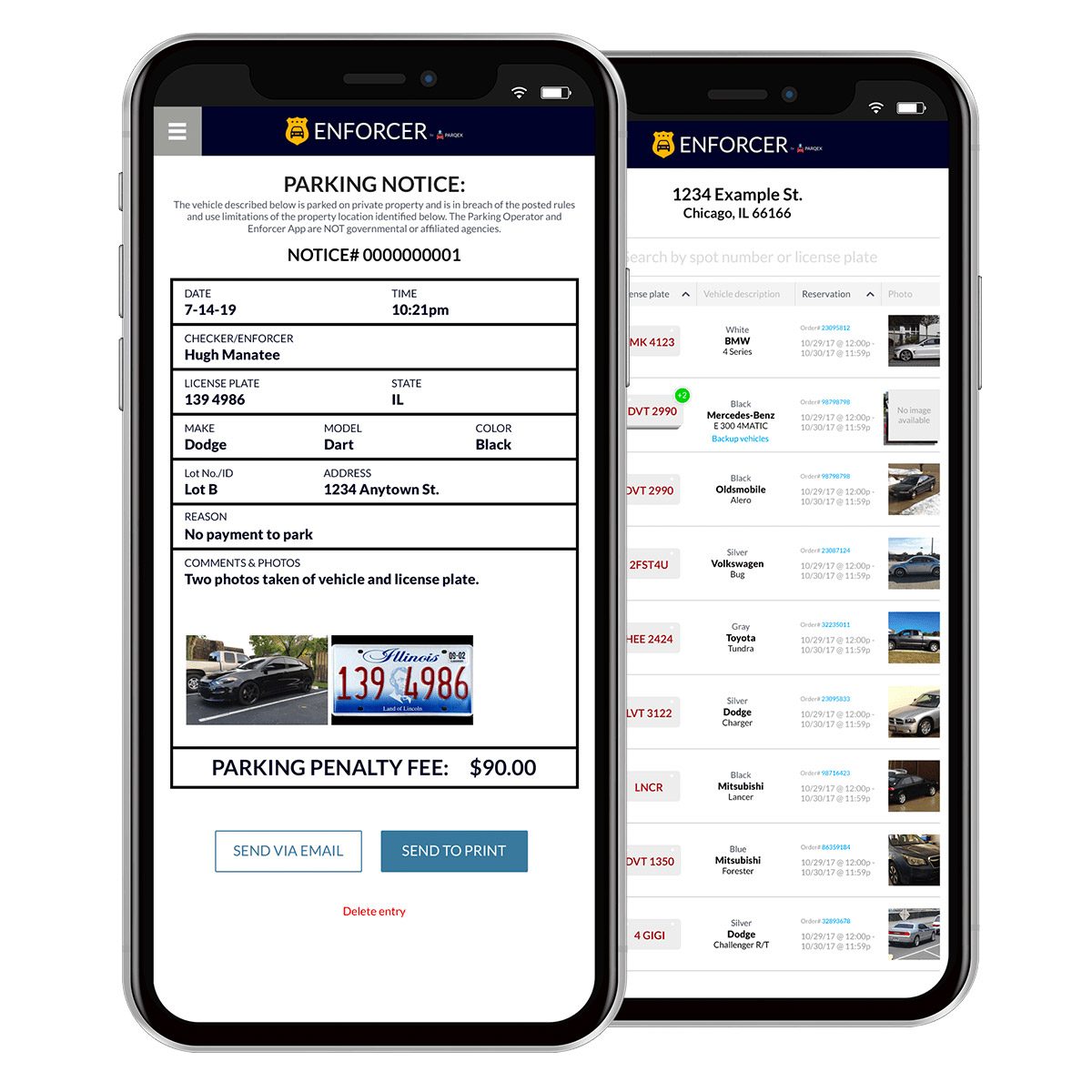 Parcs Enforcement 1 demonstrating ParqEx's smart parking technology in action.