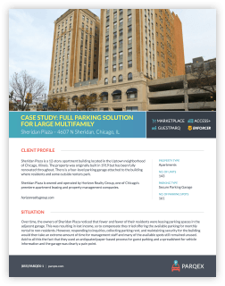 Parqex Case Studies 0001 Sheridan 1 demonstrating ParqEx's smart parking technology in action.