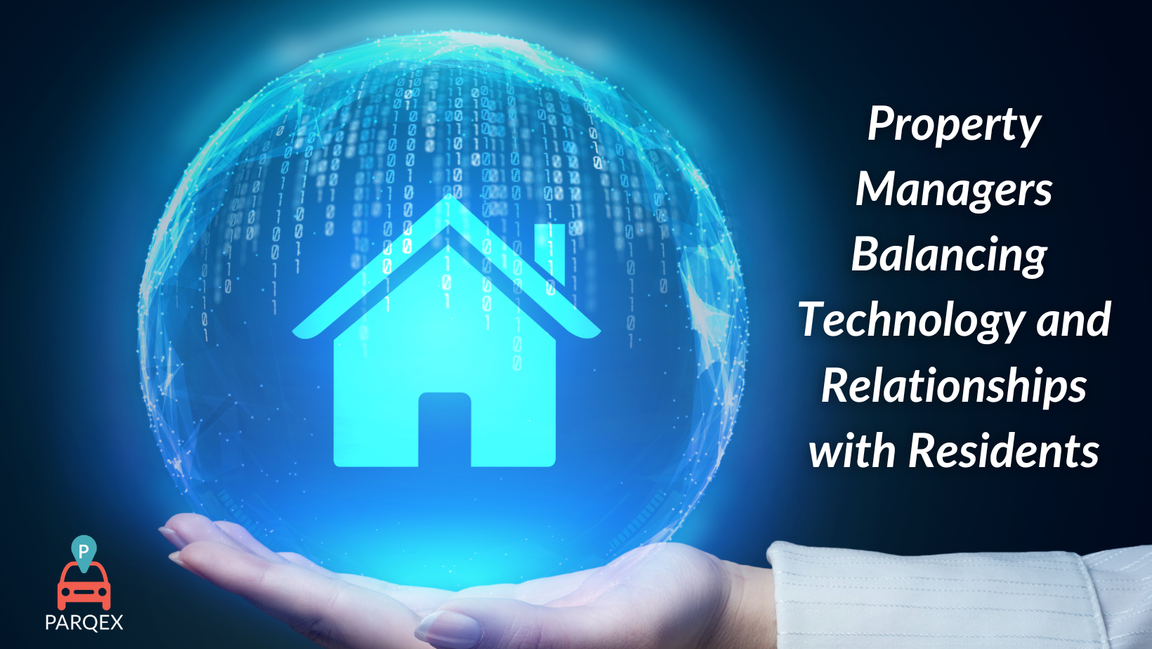 Property Managers Balancing Technology And Relationships With Residents demonstrating ParqEx's smart parking technology in action.