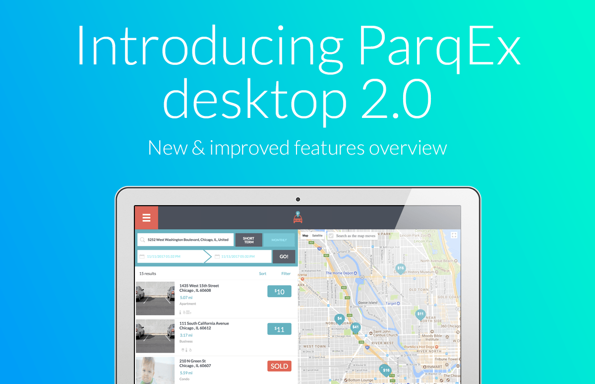Parqex 20 Desktop demonstrating ParqEx's smart parking technology in action.
