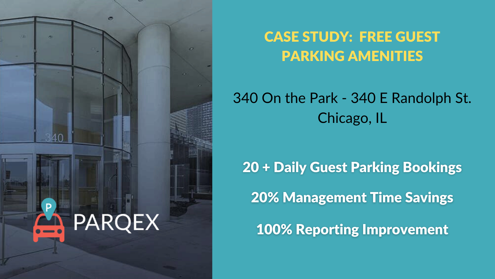 Free Guest Parking Amenities 340 On The Park Case Study Blog Parqex demonstrating ParqEx's smart parking technology in action.
