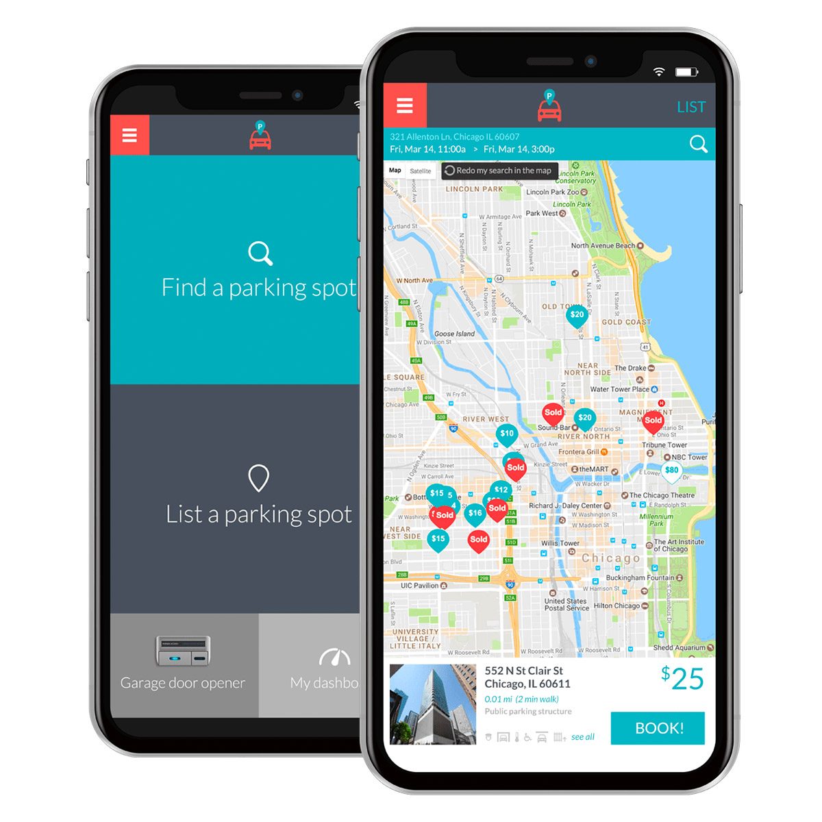 Parcs Marketplace 1 demonstrating ParqEx's smart parking technology in action.