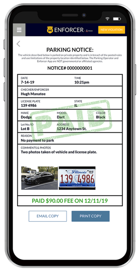 ParqEx Enforcement Features