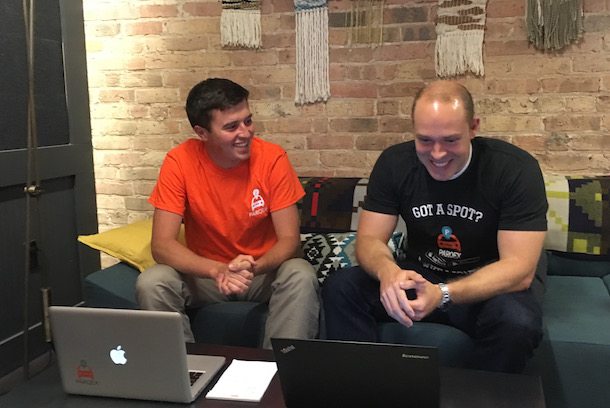 Parqex Intern demonstrating ParqEx's smart parking technology in action.