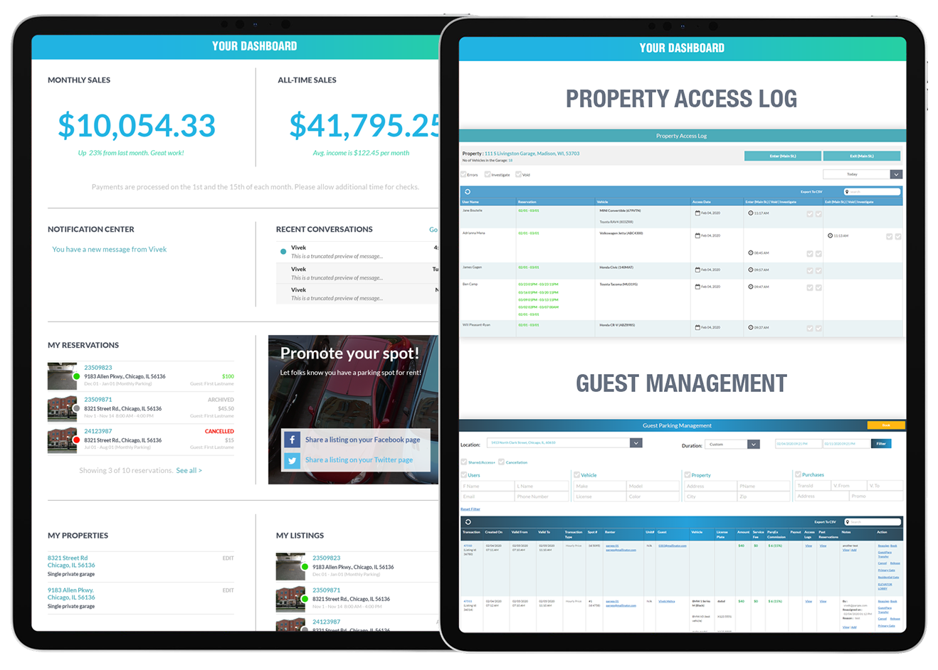 Parqex Ipad Dashboard Logs Hero Wide 1 demonstrating ParqEx's smart parking technology in action.