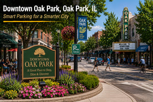 Discover smart parking solutions in Downtown Oak Park, Oak Park, IL that improve accessibility, parking operations, and user experience. ParqEx helps a, property owners, and municipalities optimize parking resources through innovative technology and efficient parking management solutions.