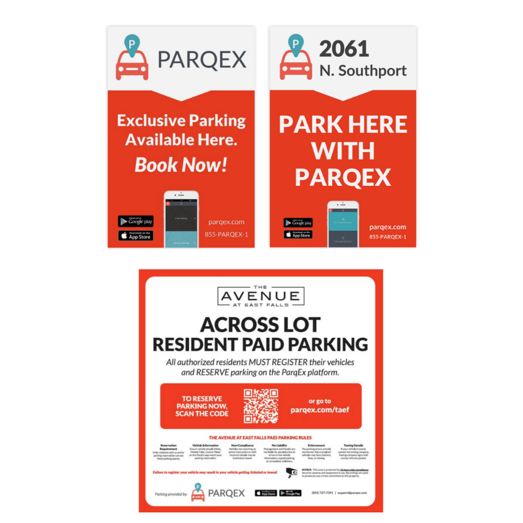 ParqEx Custom Parking Signage Banner Metal and Pay-To-Park Signs