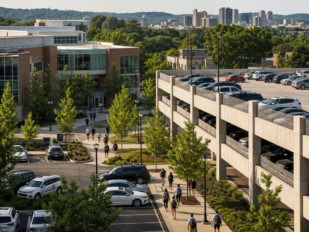 Birmingham, Alabama city view near downtown parking destinations and UAB