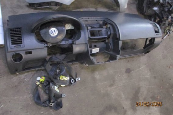 VW POLO 9N KONSOLA AIRBAG X2 PASY X2 ORYGINAŁ