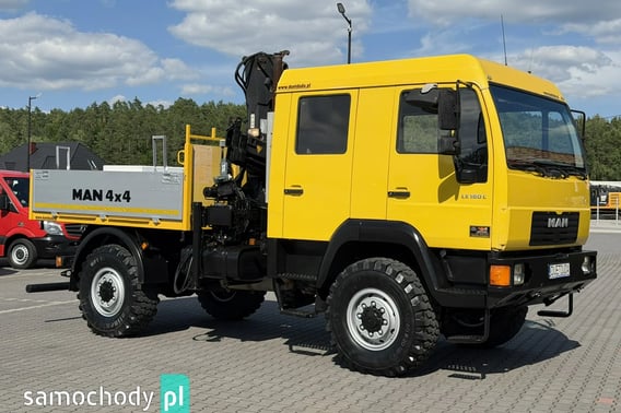 MAN LE 180C 4x4 DOKA 4.6/180KM Skrzyniowy + HDS Hiab 052-2 Ciężarowe 2001