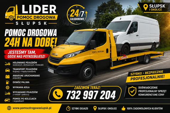 Pomoc Drogowa Słupsk 24h/7 Lider Usługi Transportowe Laweta