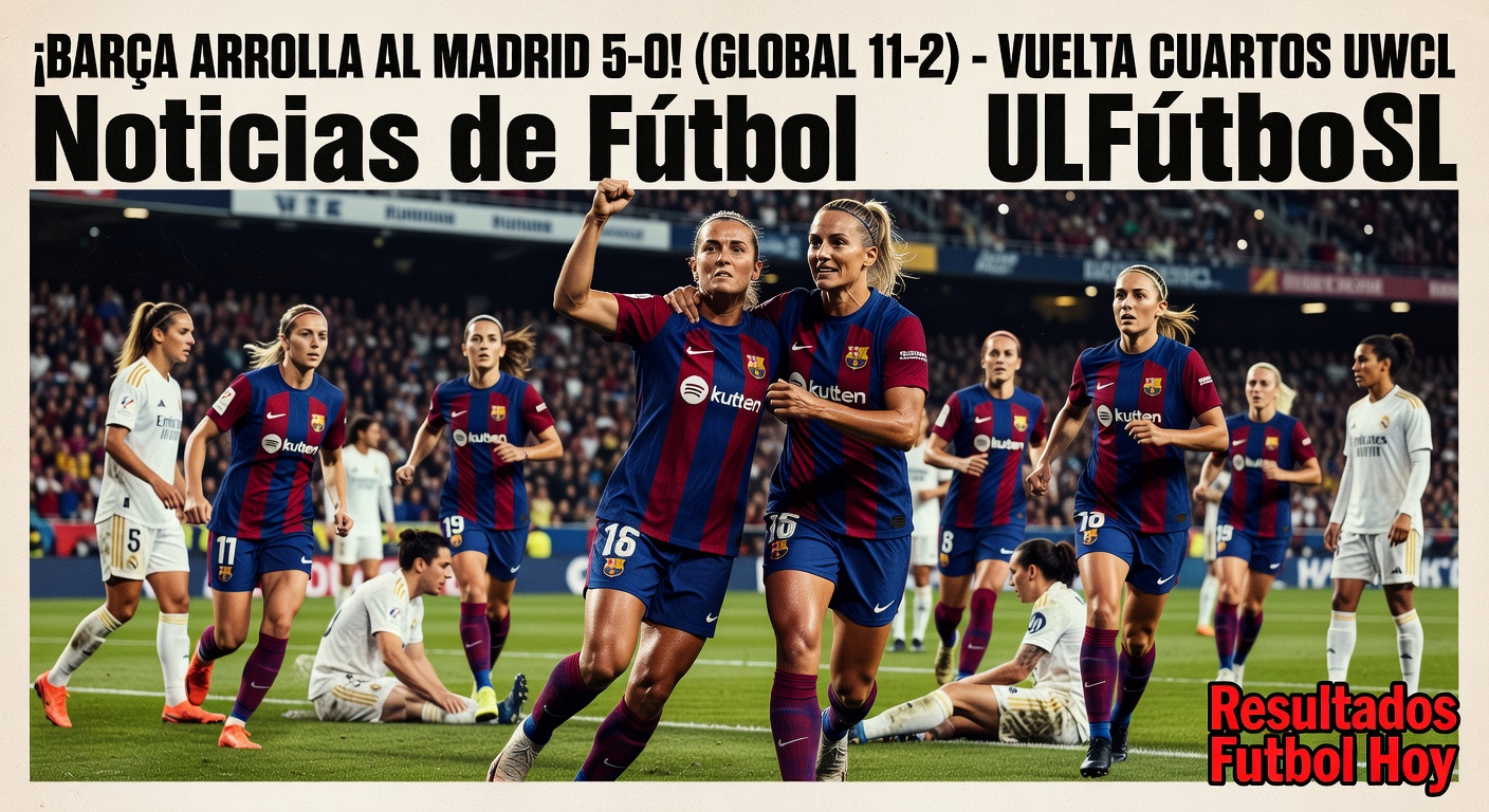 Barcelona 5-0 Real Madrid (Agg 11-2) - UWCL Second Leg (ESPN)