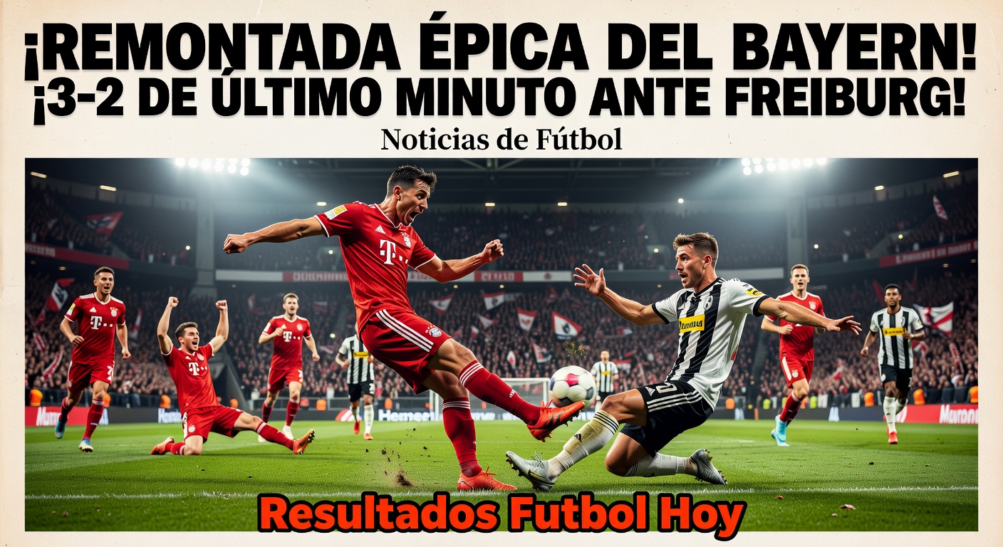 Bayern Munich 3-2 Freiburg: Late Comeback (Flashscore, 1 hour ago)