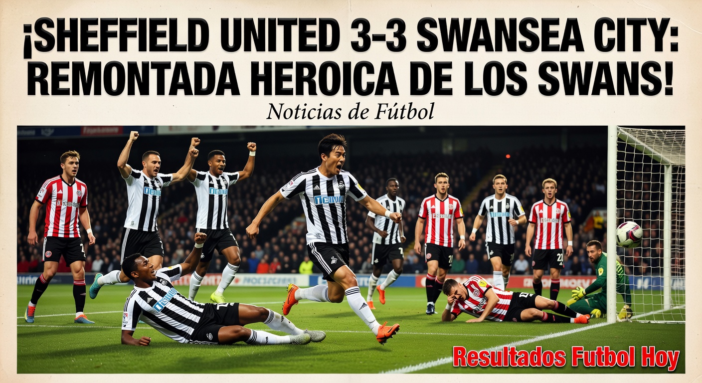 Swansea City draws 3-3 with Sheffield United in Championship