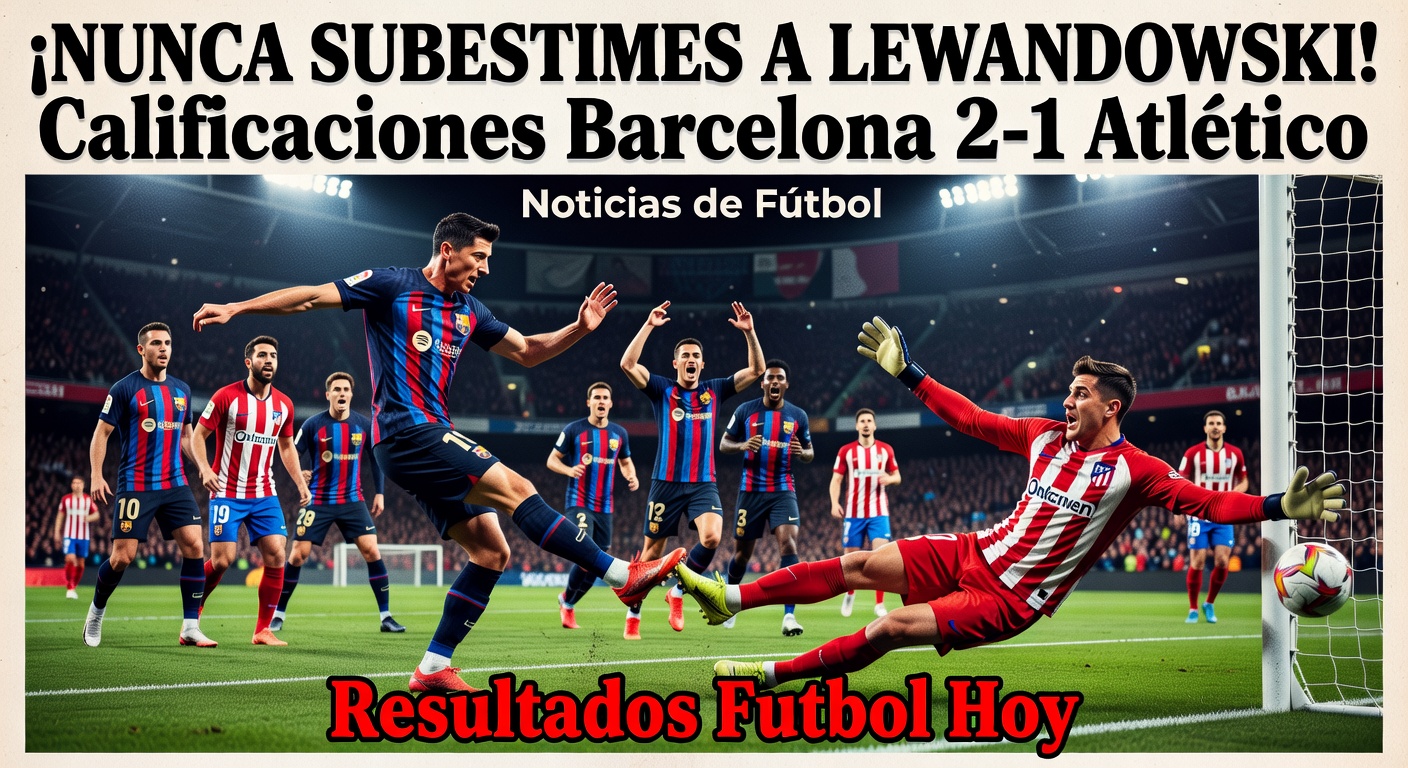 Barcelona Beat Atletico Madrid 2-1 with Late Lewandowski Goal (Goal.com, 1 day ago)