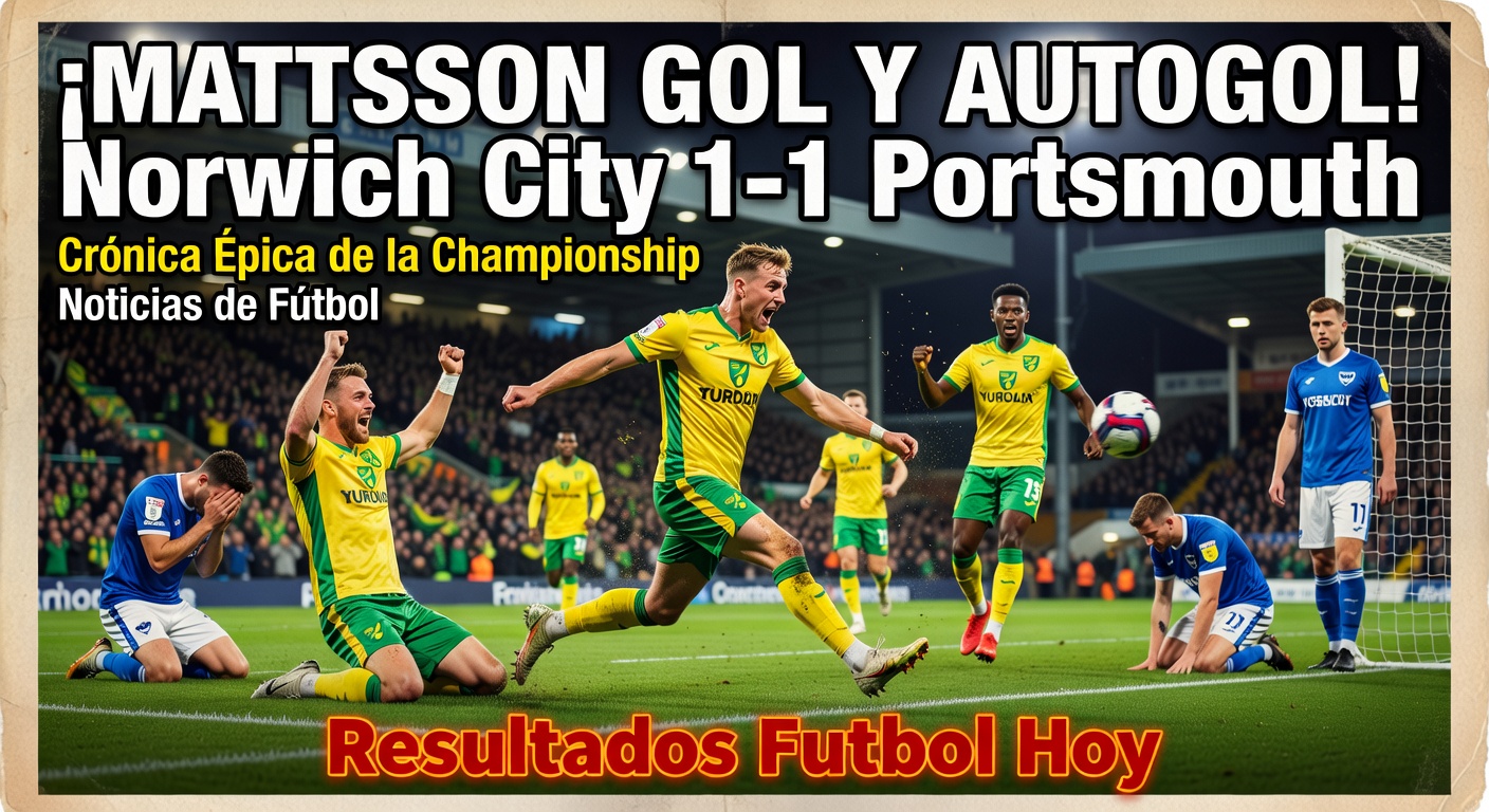 Portsmouth draws 1-1 with Norwich City in Championship