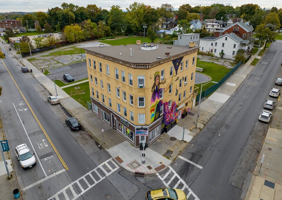 Aerial photograph of 468 Main Street, Poughkeepsie, New York
