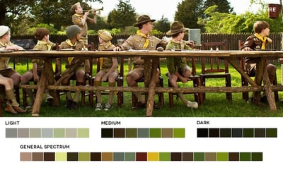 Boy Scouts at Long Table with Earthy Color Palette