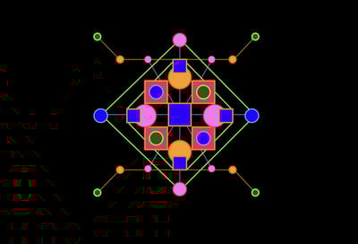 Symmetrical Neon Geometric Mandala