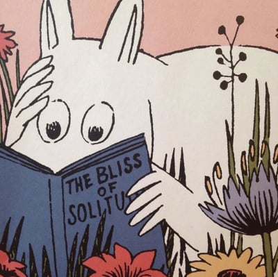 Moomin Reading 'The Bliss of Solitude'
