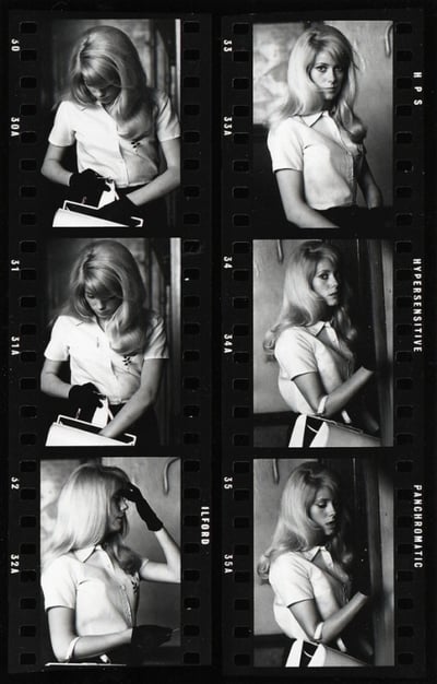 Vintage 1960s Film Contact Sheet Portrait