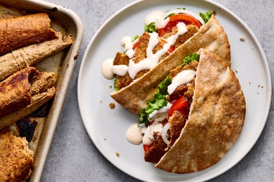 Vegan Seitan Gyros in Pita Bread