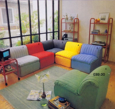 Retro Multi-Colored Modular Sofa Living Room
