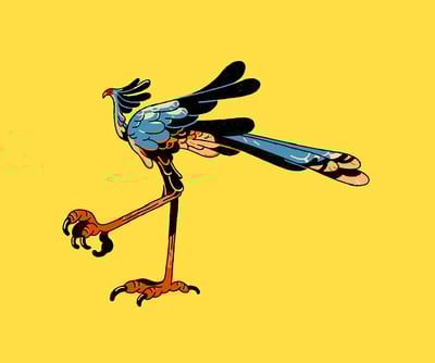Stylized Secretary Bird Graphic Illustration