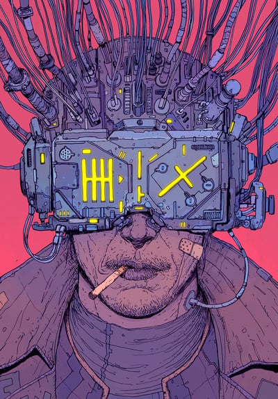 Cyberpunk Virtual Reality Interface Illustration