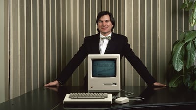 Steve Jobs with the Original Macintosh Computer