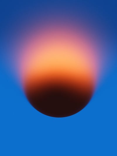 Luminous Gradient Orb on Vibrant Blue