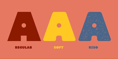 Typography Style Comparison: Regular, Soft, and Riso
