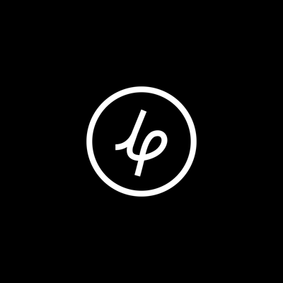 Minimalist White Monogram Logo on Black
