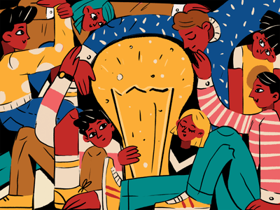 Collective Spark: Collaborative Innovation Illustration