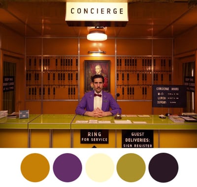 Wes Anderson Style Concierge Desk and Palette