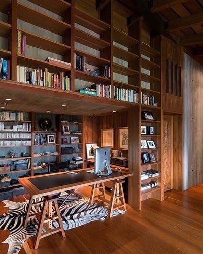 Elegant Modern Home Library and Workspace