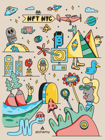 NFT NYC Alchemy Doodle Illustration