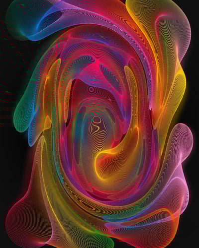 Vibrant Neon Fluid Swirl Abstract