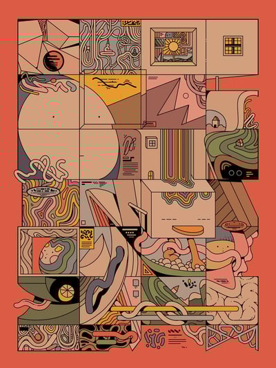 Surreal Grid of Abstract Narratives