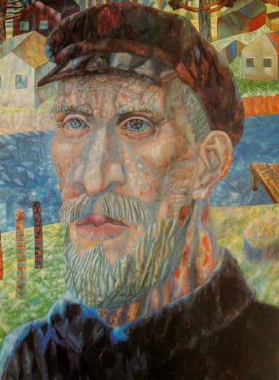 Portrait of a Bearded Fisherman in a Coastal Village