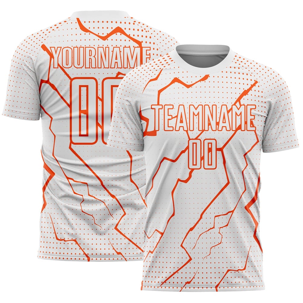 Maglia sportiva da calcio personalizzata arancione sublimata Lightning