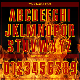 Custom Jersey Sublimation Soccer Uniform Flame Red-Gold Black