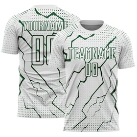 Maglia bianca personalizzata con stampa sublimatica Lightning Uniform Sports Green Soccer