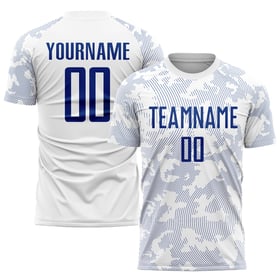 Royal Custom White Jersey Uniform Soccer Sublimation