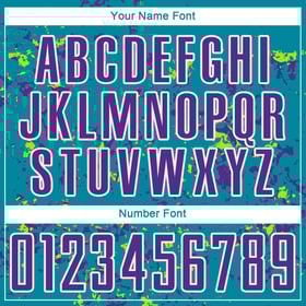 Uniform Soccer Jersey Abstract Art Teal Green Sublimation Purple-Neon Custom Fragment